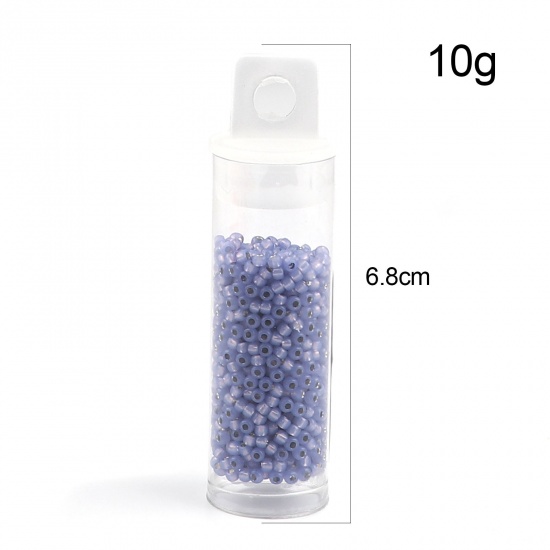 Picture of TOHO Japanese Seed Beads 11/0 2123 Ceylon Silver Lined Glass Cream Seed Beads Cylinder Blue About 2mm Dia., Hole: Approx 0.6mm, 1 Bottle