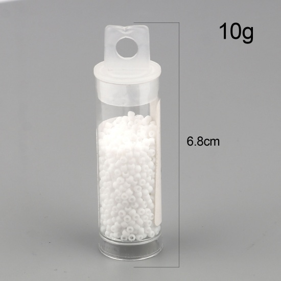 Picture of TOHO Japanese Seed Beads 11/0 41F Matte Glass Frosted Seed Beads Cylinder White About 2mm Dia., Hole: Approx 0.6mm, 1 Bottle