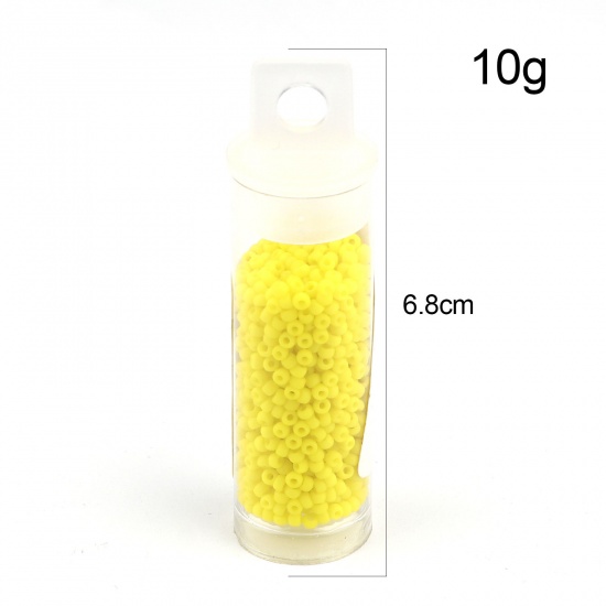 Picture of TOHO Japanese Seed Beads 11/0 42F Matte Glass Frosted Seed Beads Cylinder Lemon Yellow About 2mm Dia., Hole: Approx 0.6mm, 1 Bottle