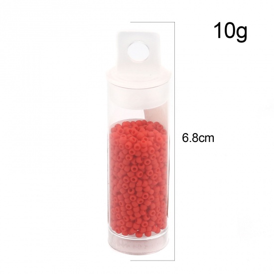 Picture of TOHO Japanese Seed Beads 11/0 45AF Matte Glass Frosted Seed Beads Cylinder Red About 2mm Dia., Hole: Approx 0.6mm, 1 Bottle