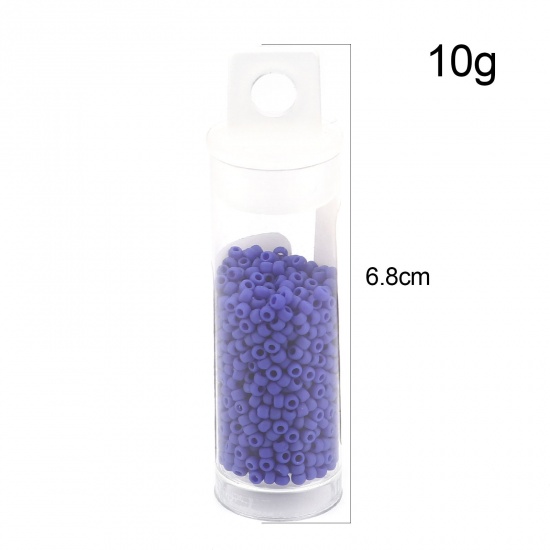 Picture of TOHO Japanese Seed Beads 11/0 48F Matte Glass Frosted Seed Beads Cylinder Royal Blue About 2mm Dia., Hole: Approx 0.6mm, 1 Bottle