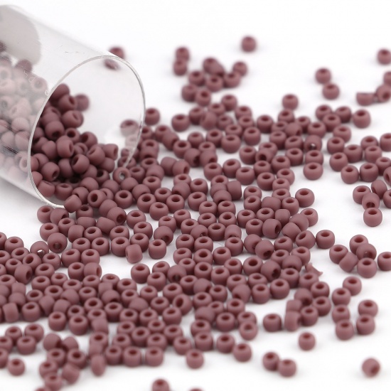 Picture of TOHO Japanese Seed Beads 11/0 52F Matte Glass Frosted Seed Beads Cylinder Dark Purple About 2mm Dia., Hole: Approx 0.6mm, 1 Bottle