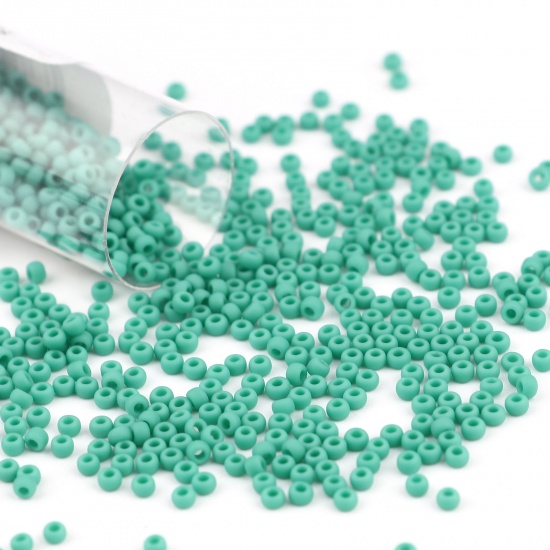 Picture of TOHO Japanese Seed Beads 11/0 55DF Matte Glass Frosted Seed Beads Cylinder Green About 2mm Dia., Hole: Approx 0.6mm, 1 Bottle