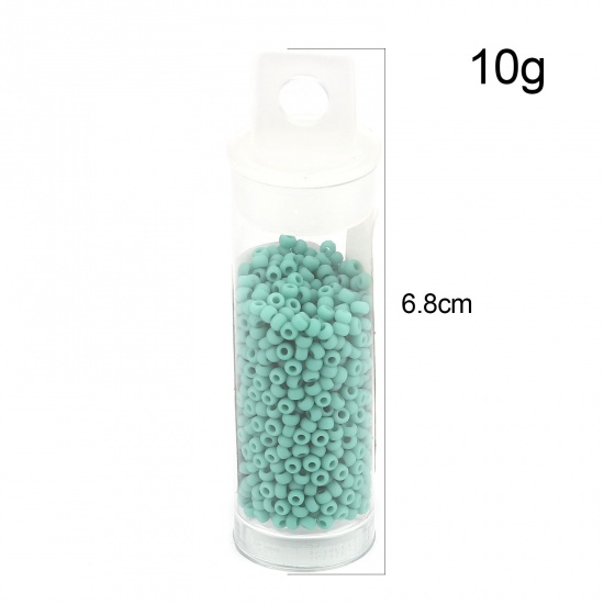 Picture of TOHO Japanese Seed Beads 11/0 55DF Matte Glass Frosted Seed Beads Cylinder Green About 2mm Dia., Hole: Approx 0.6mm, 1 Bottle