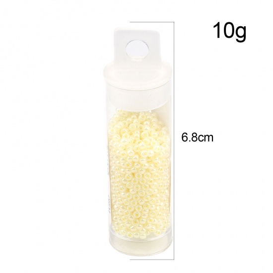 Picture of TOHO Japanese Seed Beads 11/0 142 Ceylon Luster Glass Ice Cream Color Seed Beads Cylinder Pale Yellow About 2mm Dia., Hole: Approx 0.6mm, 1 Bottle