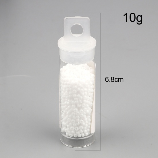 Picture of TOHO Japanese Seed Beads 11/0 41 Opaque Glass Seed Beads Cylinder White About 2mm Dia., Hole: Approx 0.6mm, 1 Bottle