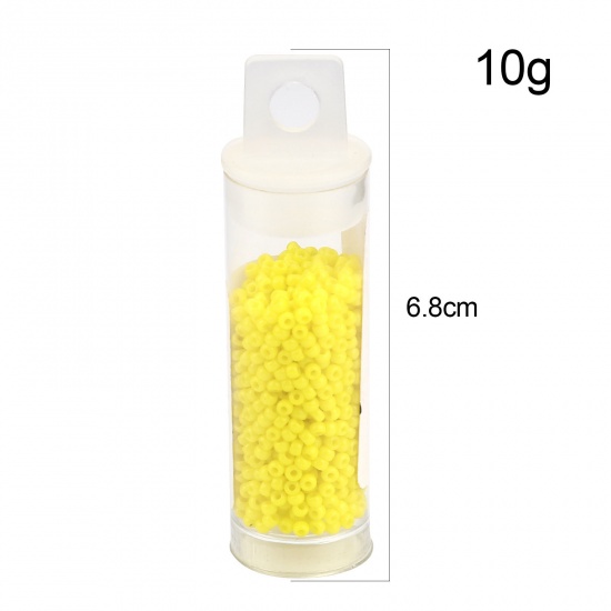 Picture of TOHO Japanese Seed Beads 11/0 42 Opaque Glass Seed Beads Cylinder Lemon Yellow About 2mm Dia., Hole: Approx 0.6mm, 1 Bottle