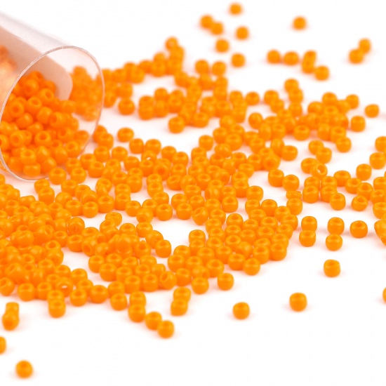 Picture of TOHO Japanese Seed Beads 11/0 42D Opaque Glass Seed Beads Cylinder Orange About 2mm Dia., Hole: Approx 0.6mm, 1 Bottle
