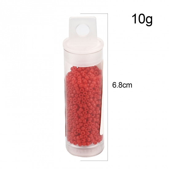 Picture of TOHO Japanese Seed Beads 11/0 45 Opaque Glass Seed Beads Cylinder Dark Red About 2mm Dia., Hole: Approx 0.6mm, 1 Bottle