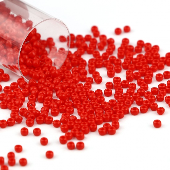 Picture of TOHO Japanese Seed Beads 11/0 45A Opaque Glass Seed Beads Cylinder Red About 2mm Dia., Hole: Approx 0.6mm, 1 Bottle
