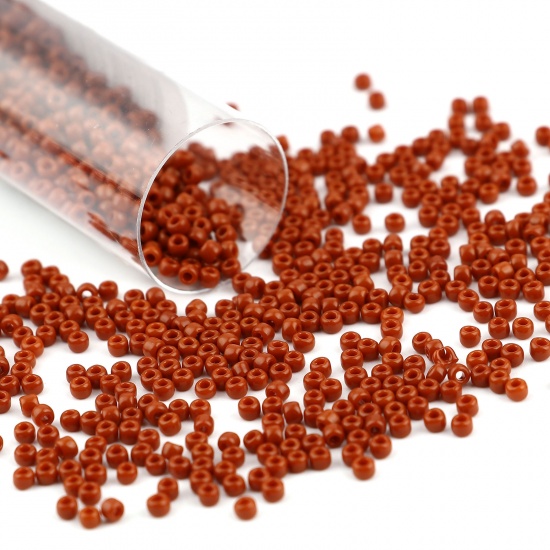 Picture of TOHO Japanese Seed Beads 11/0 46L Opaque Glass Seed Beads Cylinder Brown Red About 2mm Dia., Hole: Approx 0.6mm, 1 Bottle