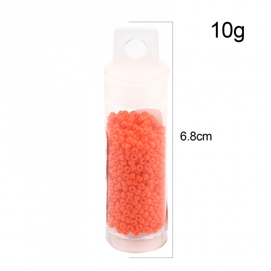 Picture of TOHO Japanese Seed Beads 11/0 50 Opaque Glass Seed Beads Cylinder Orange-red About 2mm Dia., Hole: Approx 0.6mm, 1 Bottle
