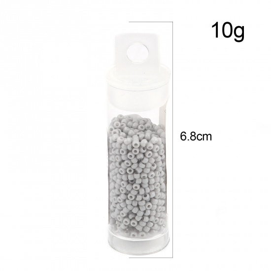 Picture of TOHO Japanese Seed Beads 11/0 53 Opaque Glass Seed Beads Cylinder French Gray About 2mm Dia., Hole: Approx 0.6mm, 1 Bottle