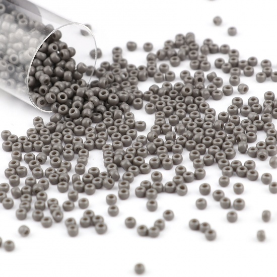Picture of TOHO Japanese Seed Beads 11/0 53D Opaque Glass Seed Beads Cylinder Gray About 2mm Dia., Hole: Approx 0.6mm, 1 Bottle