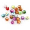 Picture of Acrylic Beads Round At Random Color About 8mm Dia., Hole: Approx 2.4mm, 300 PCs