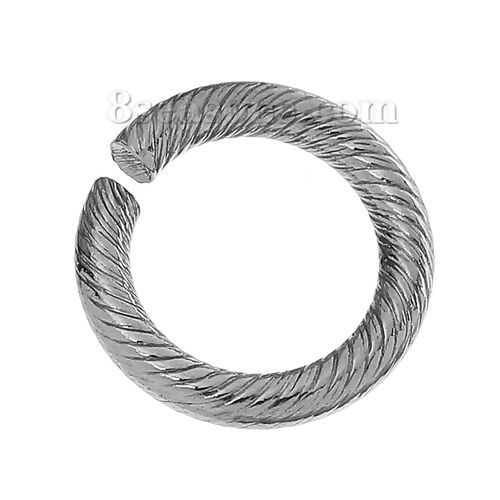 Picture of 20 PCs 12mm Dia., 2mm(12 gauge) 304 Stainless Steel Open Jump Rings Findings For Jewelry Making Silver Tone Round