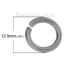 Picture of 20 PCs 12mm Dia., 2mm(12 gauge) 304 Stainless Steel Open Jump Rings Findings For Jewelry Making Silver Tone Round