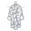 Immagine di Acciaio Inossidabile Charm Ciondoli Palmo Tono Argento Filigrana 48mm x 28mm , 2 Pz