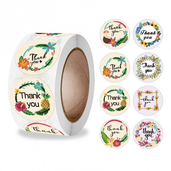 Picture of Multicolor - Thank You Baking Gift Seals Stickers Self-adhesive Label 2.5cm Dia., 1 Roll