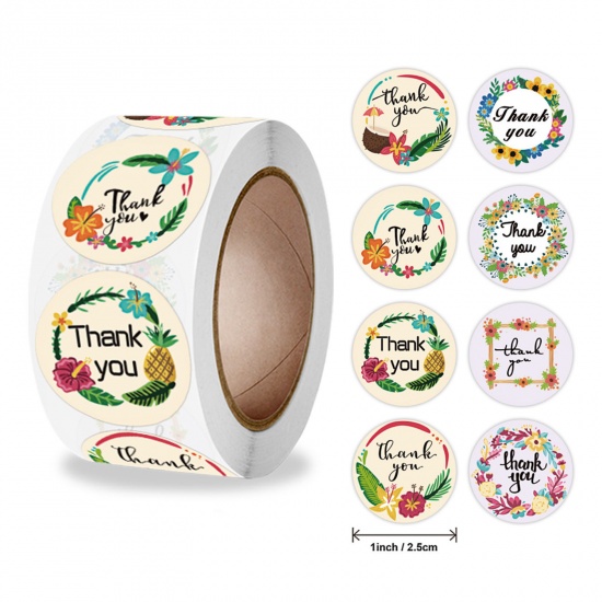 Picture of Multicolor - Thank You Baking Gift Seals Stickers Self-adhesive Label 2.5cm Dia., 1 Roll