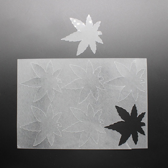 Image de Plastique Dingue/Fou Semi-Transparent Feuille d'érable Imprimable 29cm x 20cm, 2 Pièces