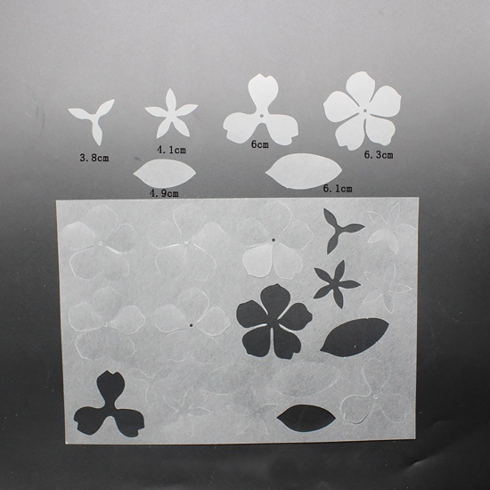 Изображение Шринк Пластик Полупрозрачный Цветок Для печати 29см x 20см, 2 Листа