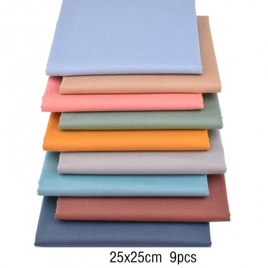Immagine di Puro Cotone Tessuto Colore Misto 25cm x 25cm , 1 Serie ( 9 Pz/Serie)