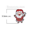 Изображение Шитье Деревянные Пуговицы Дед Мороз Белый & Красный С двумя отверстиями 33мм x 29мм, 50 ШТ