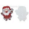 Изображение Шитье Деревянные Пуговицы Дед Мороз Белый & Красный С двумя отверстиями 33мм x 29мм, 50 ШТ