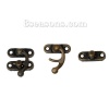 Picture of Iron Based Alloy Cabinet Box Lock Catch Latches Antique Bronze 26mm(1") x 23mm( 7/8"), 50 Sets