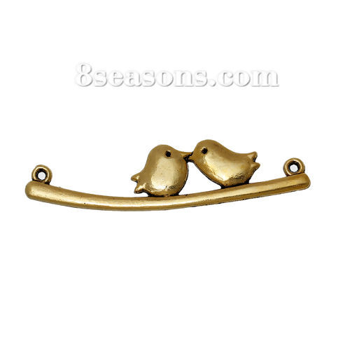 Immagine di Lega di Zinco Connettore Accessori Uccello Oro Antico 54mm x 13mm, 50 Pz