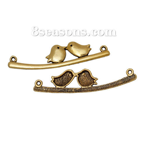 Immagine di Lega di Zinco Connettore Accessori Uccello Oro Antico 54mm x 13mm, 50 Pz