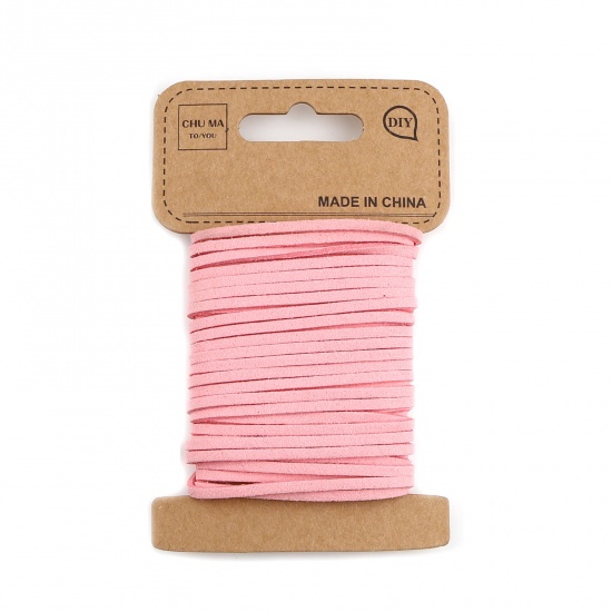 Picture of Velvet Jewelry Cord Rope Pink Faux Suede 2mm, 1 Roll (Approx 5 M/Roll)