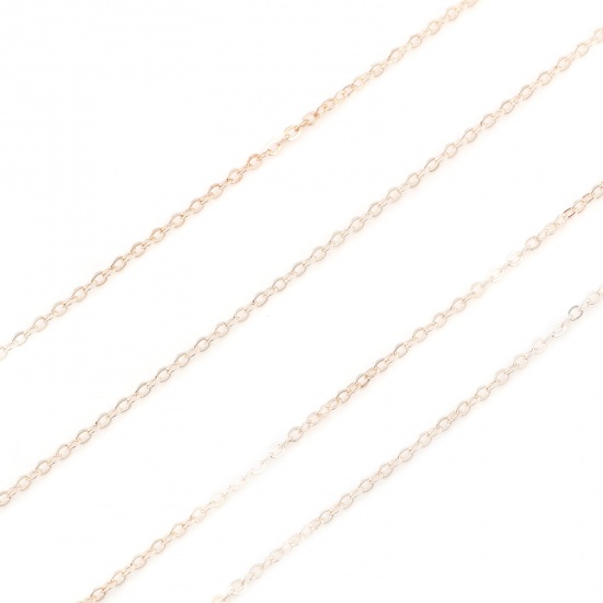 Immagine di Lega di Ferro Cavo Catena Accessori Oro di Rosa chiaro 2x1.7mm, 10 M