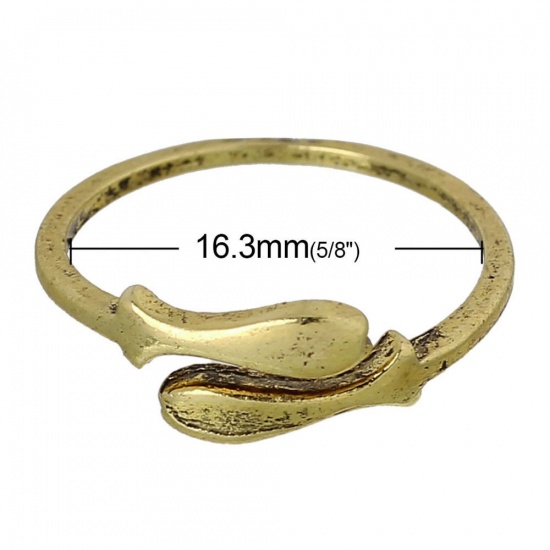 Immagine di Lega di Zinco Regolabile Anello Pesce Argento Antico Costellazione Pesci Disegno Regolabile 16.3mm US, 1 Pz