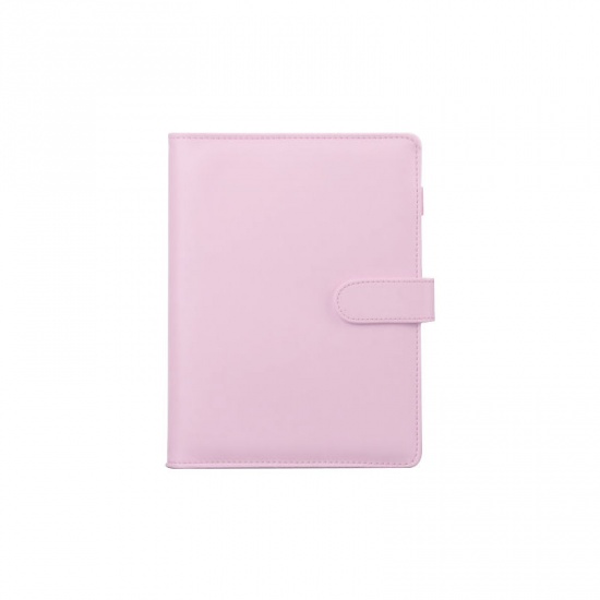 Immagine di Pink - A5 Magnetic Buckle Notebook PU Cover Binder Without Inner Writing Paper, 1 Copy