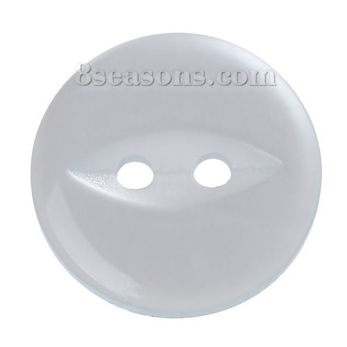 Immagine di Acrilato Bottone da Cucire ScrapbookBottone Occhio di Pesce Bianco Due Fori 19mm Dia, 200 Pz