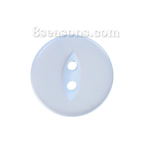 Immagine di Acrilato Bottone da Cucire ScrapbookBottone Occhio di Pesce Blu Due Fori 19mm Dia, 200 Pz