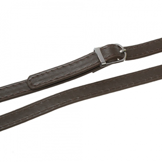 Immagine di Similpelle Borsa Tracolla Fibbia della Cintura Marrone Tono Argento 12.5mm larghezza, 121cm lunghezza, aperta taglia 1 Pz