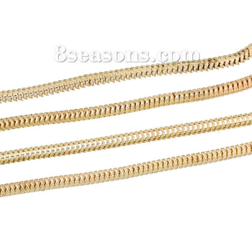 Picture of Iron Based Alloy Snake Chain Findings Light Golden 3.2mm( 1/8"), 2 M