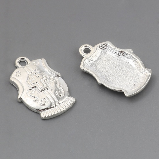 Picture of Zinc Based Alloy Charms Silver Plated Cross 23mm x 15mm, 50 PCs