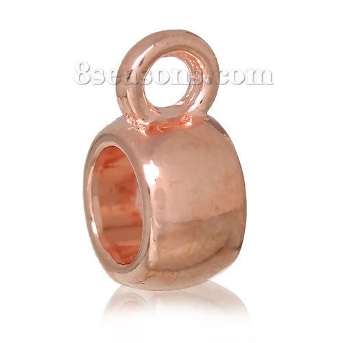 Bild von Zinklegierung Kaution Perlen Rund Rosegold 10mm x 7mm, 100 Stück