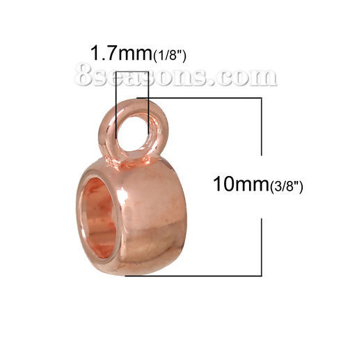 Bild von Zinklegierung Kaution Perlen Rund Rosegold 10mm x 7mm, 100 Stück