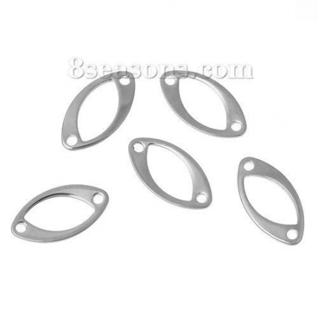 Acciaio Inossidabile Connettore Accessori Olive Tono Argento Filigrana 18mm x 9mm, 10 Pz