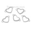 Picture of Stainless Steel Connectors Findings Heart Silver Tone Hollow 22mm( 7/8") x 14mm( 4/8"), 10 PCs