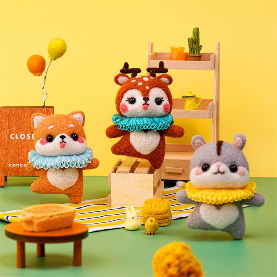 Picture of Felt Neddle Felting Wool Felt Tools Craft Accessories Shiba Inu Dog Orange 1 Set