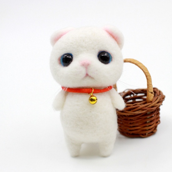 Picture of Felt Neddle Felting Wool Felt Tools Craft Accessories Persian Cat Animal White 1 Set