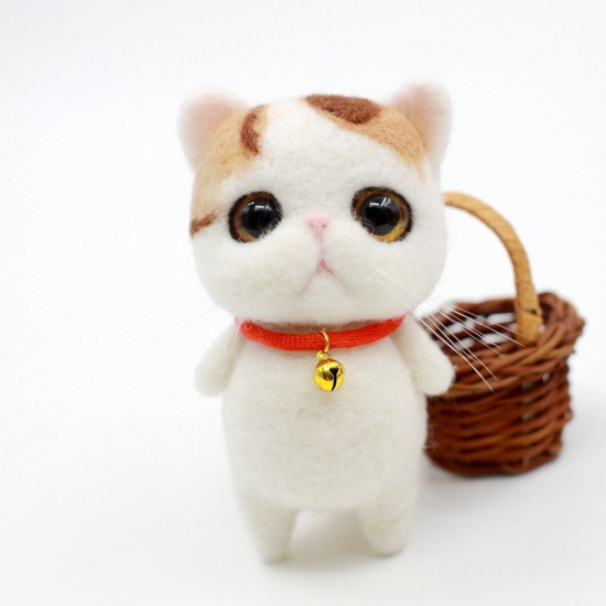 Picture of Felt Neddle Felting Wool Felt Tools Craft Accessories Cat Animal White 1 Set