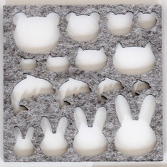 Immagine di Fibra Chimica Accessori artigianali in feltro di lana per infeltrimento ad ago Quadrato Orso A Random 10cm x 10cm, 1 Pz
