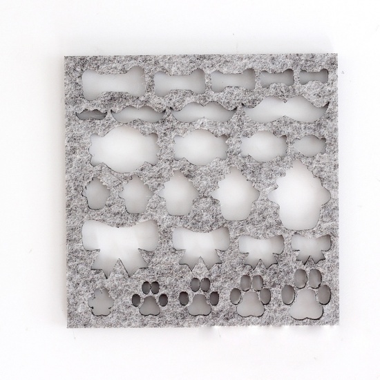Immagine di Fibra Chimica Accessori artigianali in feltro di lana per infeltrimento ad ago Quadrato Osso A Random 10cm x 10cm, 1 Pz